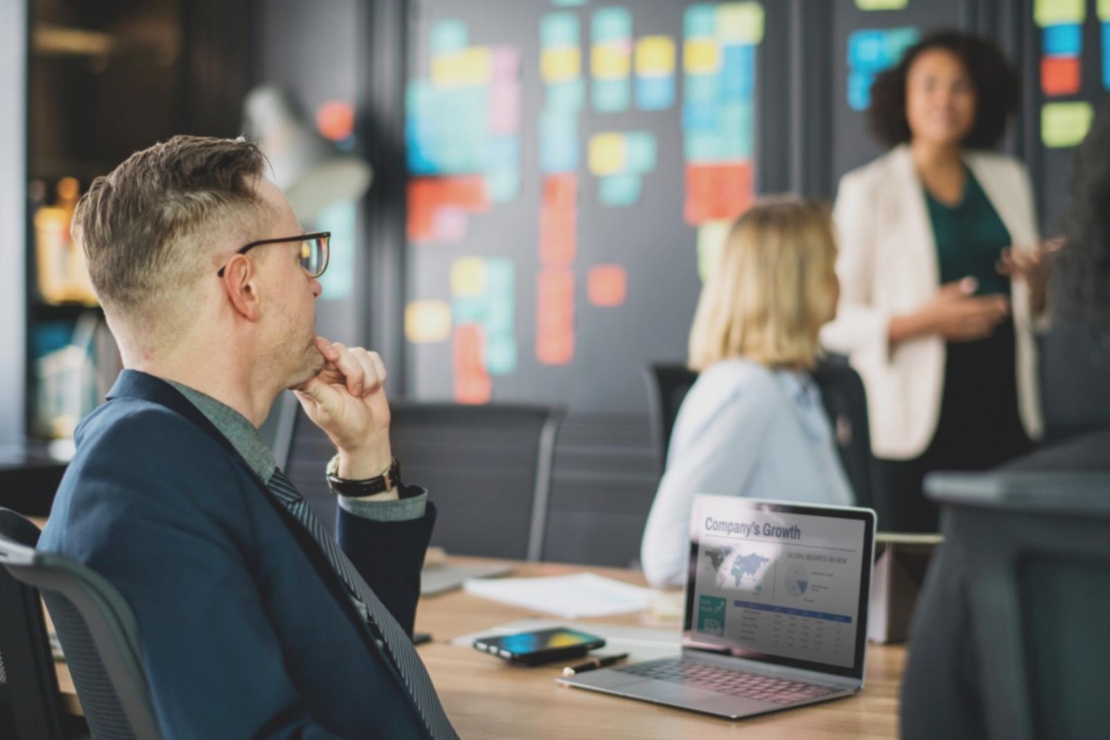 Professional financial analysis workspace with modern technology